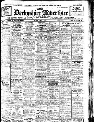 cover page of Derbyshire Advertiser and Journal published on April 1, 1921