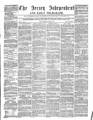 cover page of Jersey Independent and Daily Telegraph published on November 2, 1858
