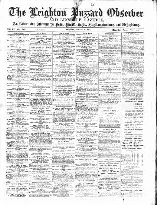 cover page of Leighton Buzzard Observer and Linslade Gazette published on August 2, 1881