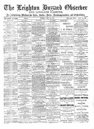 cover page of Leighton Buzzard Observer and Linslade Gazette published on May 22, 1888