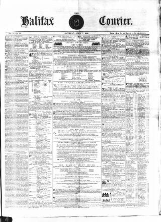 cover page of Halifax Courier published on April 1, 1854