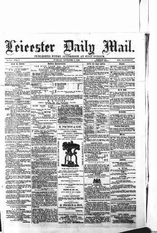 cover page of Leicester Mail published on November 2, 1869