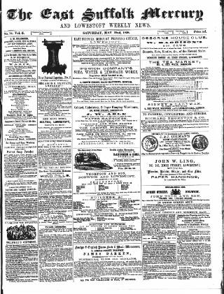 cover page of Suffolk Mercury published on May 22, 1858