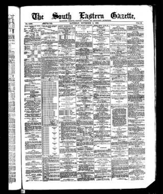 cover page of South Eastern Gazette published on November 2, 1889