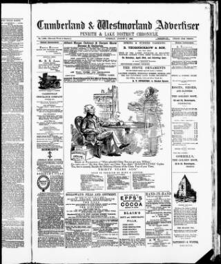 cover page of Cumberland and Westmorland Advertiser, and Penrith Literary Chronicle published on August 2, 1892