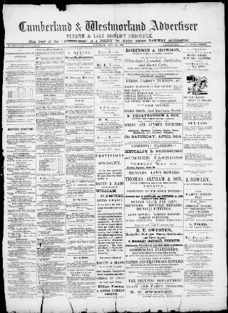 cover page of Cumberland and Westmorland Advertiser published on May 22, 1897