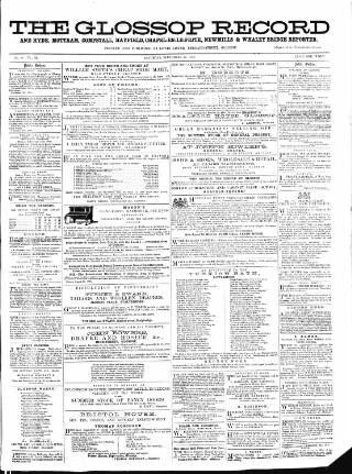 cover page of Glossop Record published on September 22, 1860