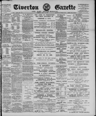 cover page of Tiverton Gazette (Mid-Devon Gazette) published on June 13, 1899