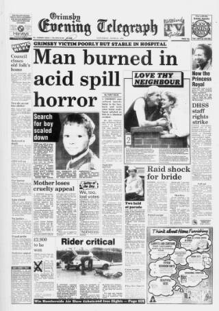 cover page of Grimsby Daily Telegraph published on June 13, 1987