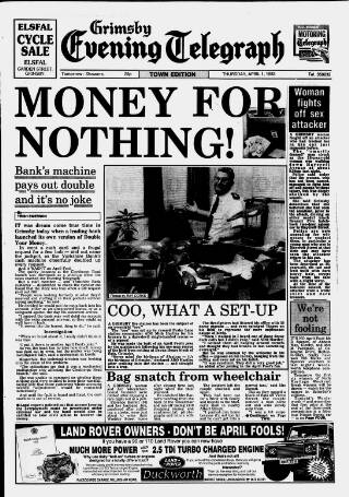 cover page of Grimsby Daily Telegraph published on April 1, 1993