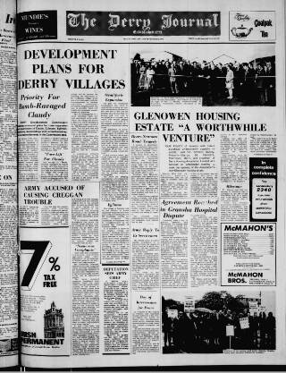 cover page of Derry Journal published on September 28, 1973