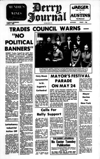 cover page of Derry Journal published on April 1, 1980
