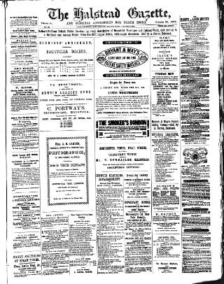cover page of Halstead Gazette published on October 21, 1869