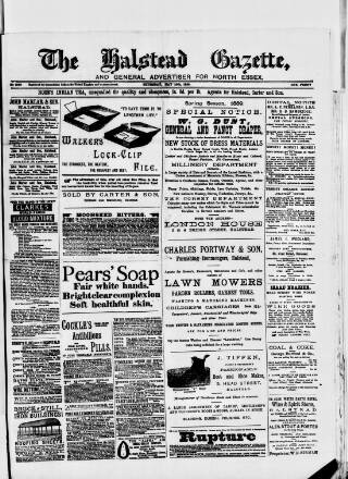 cover page of Halstead Gazette published on May 16, 1889