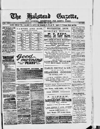 cover page of Halstead Gazette published on June 13, 1889