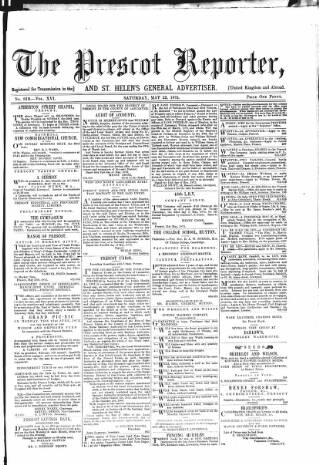 cover page of Prescot Reporter published on May 22, 1875