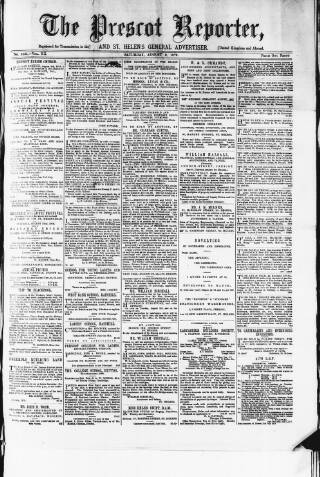 cover page of Prescot Reporter published on August 2, 1879