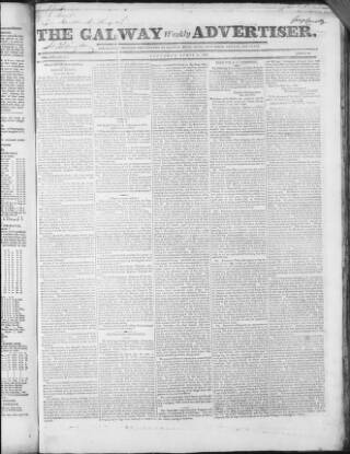 cover page of Galway Weekly Advertiser published on April 1, 1826