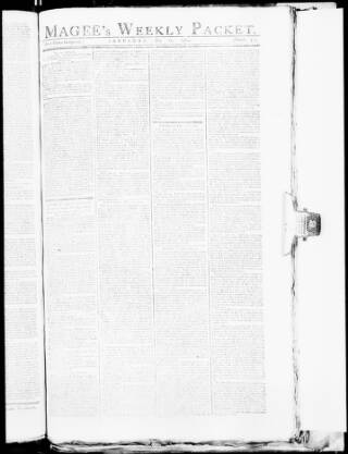 cover page of Magee's Weekly Packet published on May 22, 1784