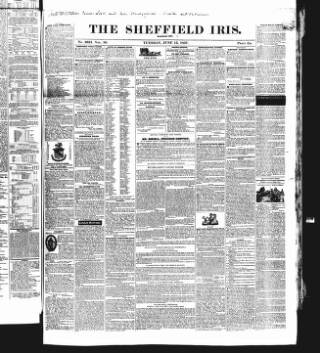 cover page of Sheffield Iris published on June 13, 1837
