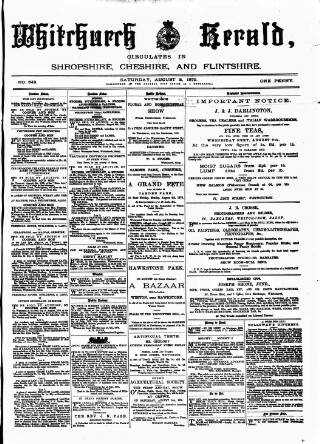 cover page of Whitchurch Herald published on August 2, 1879