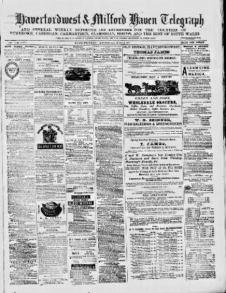 cover page of Haverfordwest & Milford Haven Telegraph published on June 13, 1877