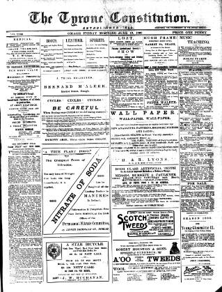cover page of Tyrone Constitution published on June 13, 1902