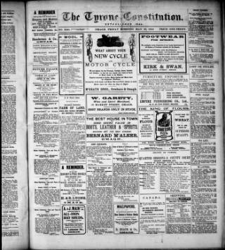 cover page of Tyrone Constitution published on May 22, 1914
