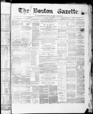 cover page of Boston Gazette published on April 25, 1874
