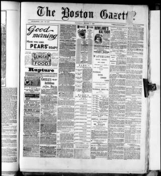 cover page of Boston Gazette published on August 7, 1889