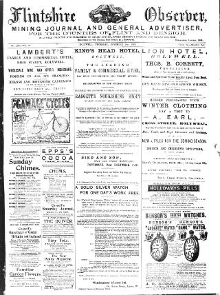 cover page of Flintshire Observer published on November 2, 1899