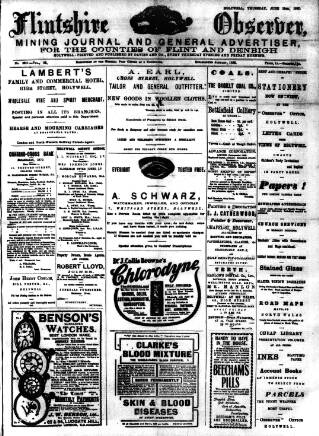 cover page of Flintshire Observer published on June 13, 1907