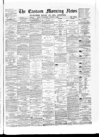 cover page of Eastern Morning News published on August 2, 1882