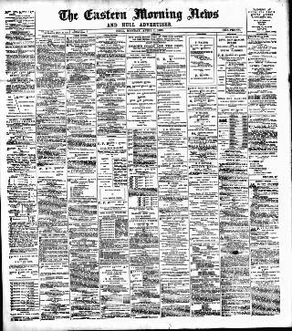 cover page of Eastern Morning News published on April 1, 1889