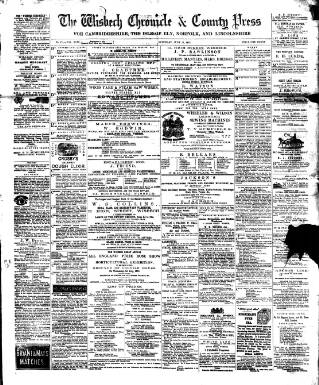 cover page of Wisbech Chronicle, General Advertiser and Lynn News published on June 13, 1874