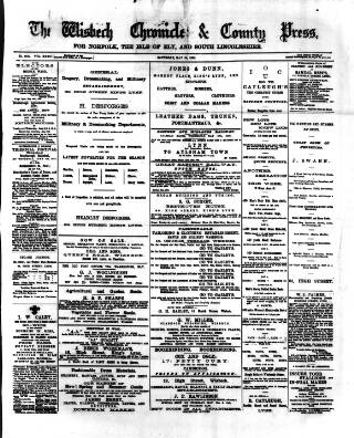 cover page of Wisbech Chronicle published on May 26, 1888