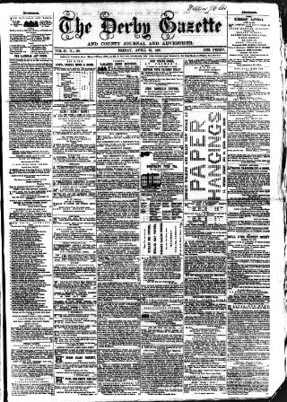 cover page of Derby Exchange Gazette published on April 19, 1861