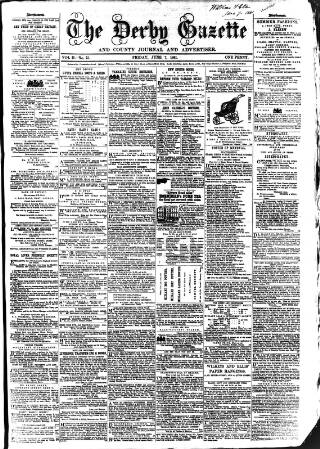 cover page of Derby Exchange Gazette published on June 7, 1861