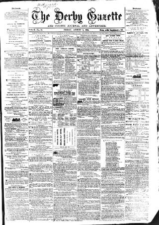 cover page of Derby Exchange Gazette published on August 2, 1861
