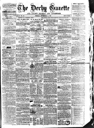 cover page of Derby Exchange Gazette published on November 1, 1861
