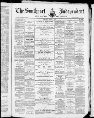 cover page of Southport Independent and Ormskirk Chronicle published on April 1, 1871
