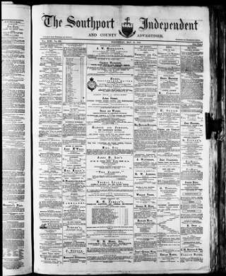 cover page of Southport Independent and Ormskirk Chronicle published on May 22, 1872