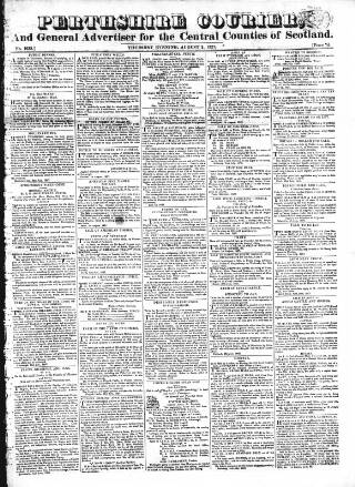 cover page of Perthshire Courier published on August 2, 1827