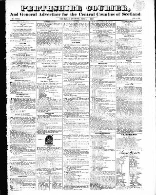 cover page of Perthshire Courier published on April 1, 1830