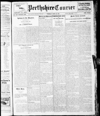 cover page of Perthshire Courier published on June 13, 1911