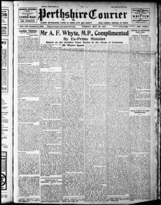 cover page of Perthshire Courier published on May 22, 1917