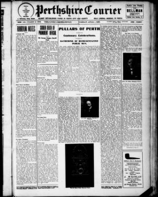 cover page of Perthshire Courier published on April 1, 1924