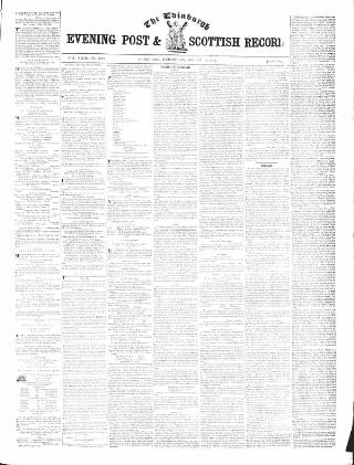 cover page of Edinburgh Evening Post and Scottish Standard published on August 15, 1849