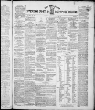 cover page of Edinburgh Evening Post and Scottish Standard published on May 22, 1850