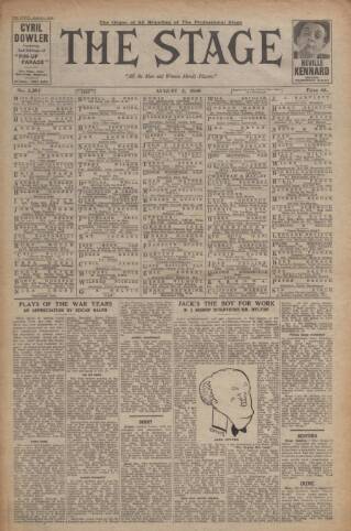 cover page of The Stage published on August 2, 1945
